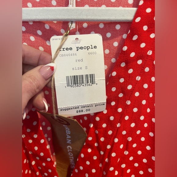 NWT Free People Love Street Polka Dot Blouse - Picture 7 of 9